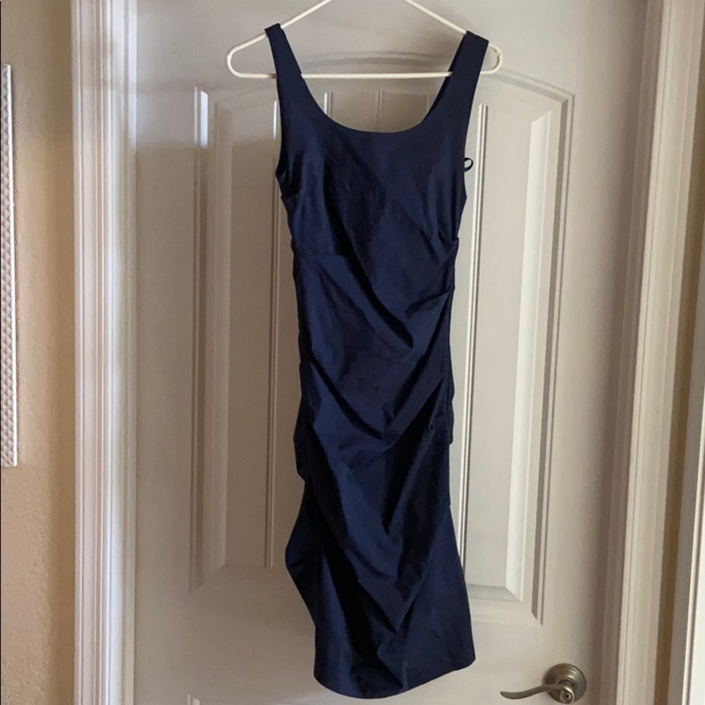 Navy blue fitted dress